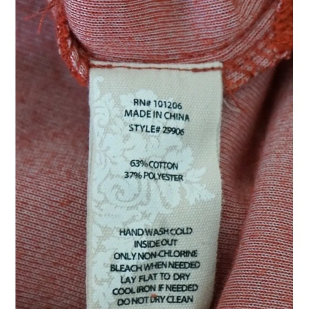 Soft Surroundings‎ Women's Cozy Sweater XL Dark Orange Henley Button Mock Neck